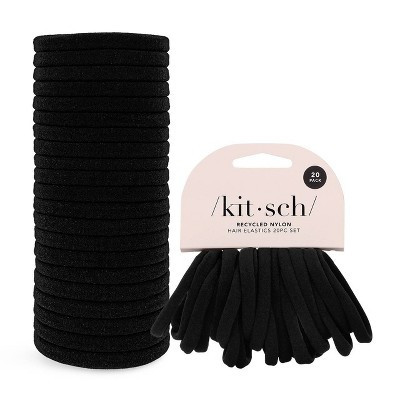 Kitsch Eco Friendly Nylon Elastics - 20pk - Black | Target
