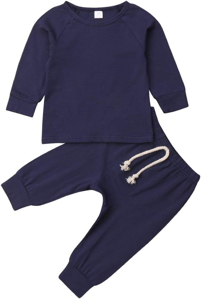 Baby Unisex Pajamas, Top with Pants Set 2 Piece Outfit, Organic Cotton Clothing Set for Infant Ba... | Amazon (US)