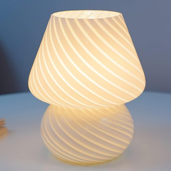 Mushroom Table Lamp, Glass LED USB Night Lights, Modern Nightstand Desk Light, Bedside Lamp Small... | Amazon (CA)