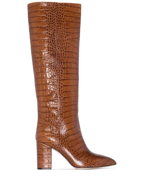 crocodile-effect 80mm boots | Farfetch (UK)