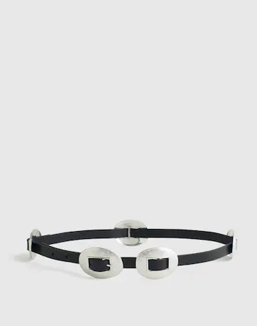 Metal-Accent Belt in Leather | Madewell