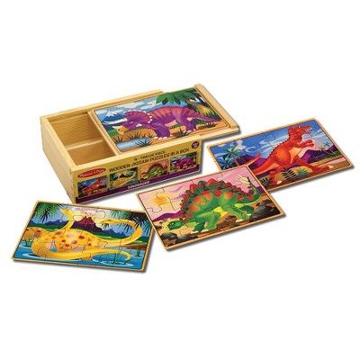 Melissa & Doug Dinosaurs Kids' Wooden Puzzle Set in a Storage Box - 4pk | Target