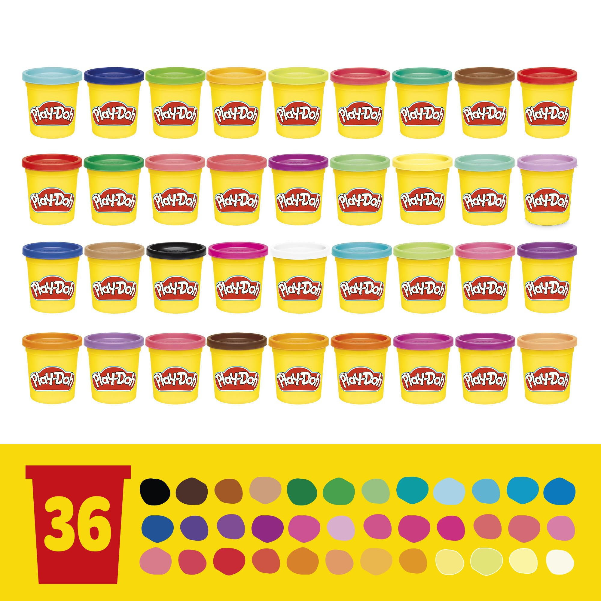 Play-Doh Modeling Compound 36-Pack Case of Colors, Non-Toxic, 3 Oz Cans of Assort. Colors, Back t... | Amazon (US)