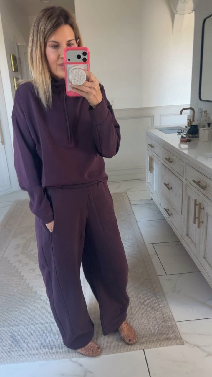 Wearing a size small top and size small sweats xs-4X! Loving this color Molten Earth 😍 linked all I could find. Be sure to click on sizing for availability and other colors too! #walmartstyle @Walmart

#LTKOver40 #LTKActive
