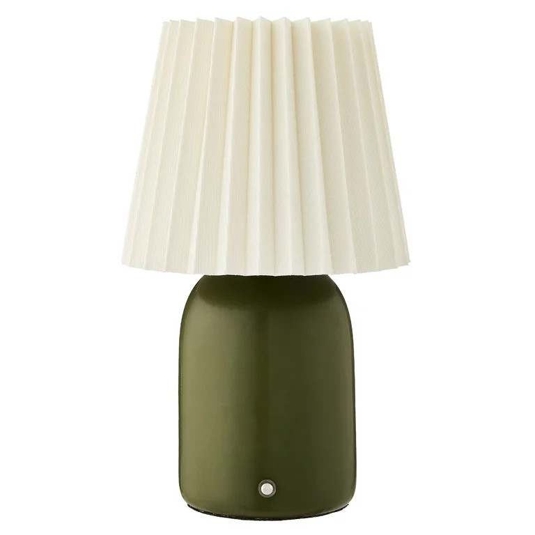 Mainstays 11 in Green Rechargeable LED Portable Table Lamp with Dimmable Touch Sensor and White L... | Walmart (US)