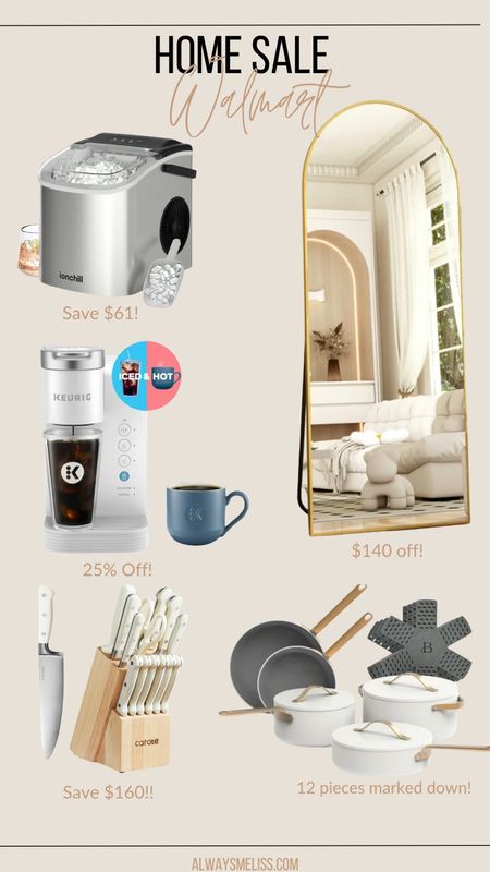 Walmart has so many great deals happening now! Loving the gold detailed mirror. The knife set is on major sale. Pans are at a great price point. 

Essentials for the home
Coffee maker 
Walmart Home

#LTKhome #LTKsalealert #LTKfamily