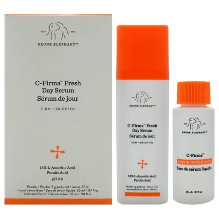 Drunk Elephant C-Firma Fresh Day Serum , 2 Pc 1.11oz Day Serum, 0.87oz Liquid Serum Base | Walmart (US)