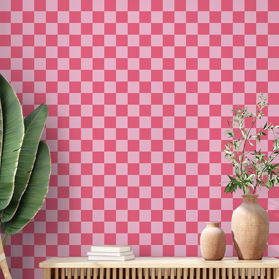 Retro Checkered Peel and Stick Wallpaper 70s Funky Checkered Contact Paper Geometric Waterproof W... | Amazon (US)