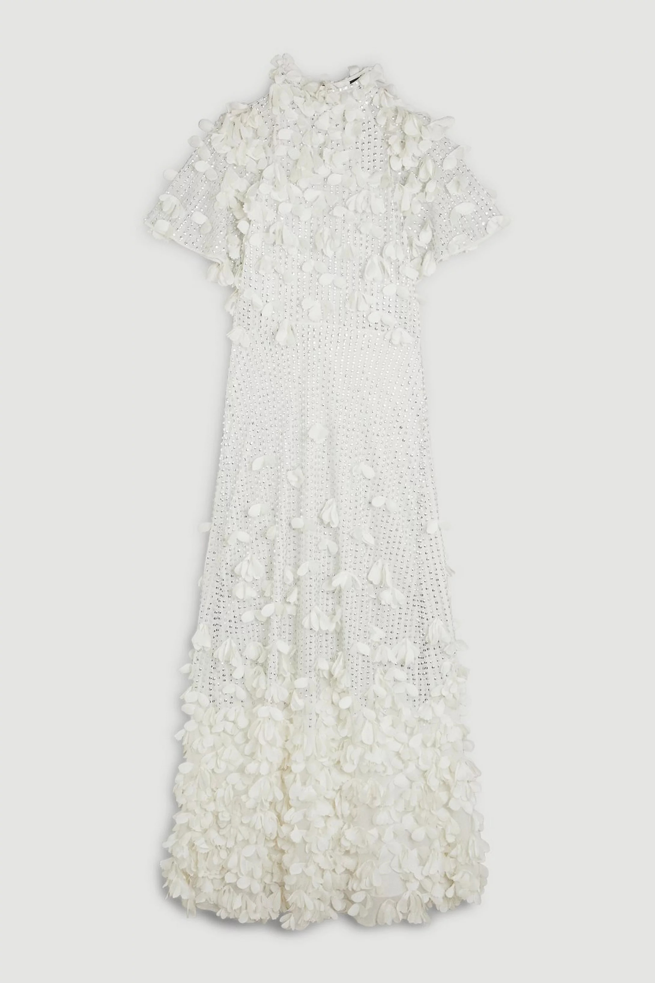 Crystal Applique Angel Sleeve Midaxi Dress | Karen Millen UK + IE + DE + NL