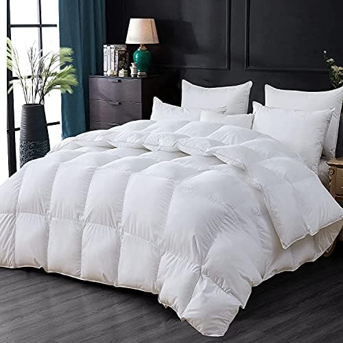 Luxurious Down Feather Fiber Comforter Duvet Insert, Plain Solid Design, Oversize California King /  | Amazon (US)