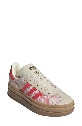adidas x Liberty London Gazelle Bold Platform Sneaker in White/Cream White/scarlet at Nordstrom Rack, Size 6 | Nordstrom Rack
