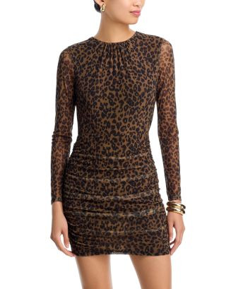 Leopard Long Sleeve Mesh Dress - Exclusive | Bloomingdale's (US)