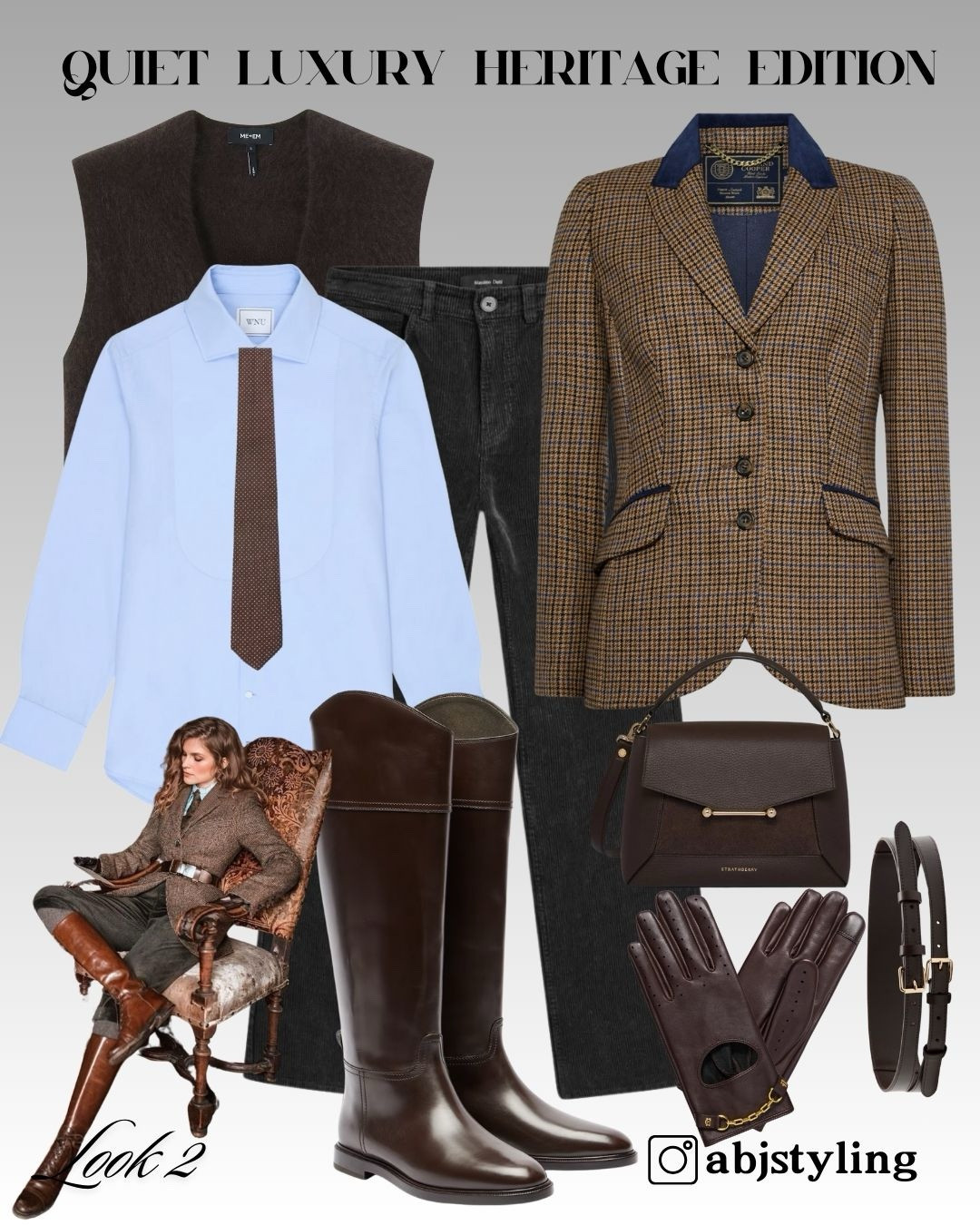 A polished equestrian-inspired outfit with structured tailoring and crisp blue accents.
Styling Tip:
Layer a fine knit vest under the blazer for dimension and extra warmth.

#LTKuk #LTKstyletip #LTKwinter