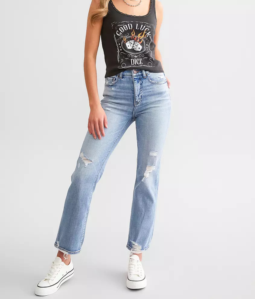 Billie Cropped Straight Stretch Jean | Buckle