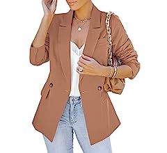 LookbookStore Blazer Jackets for Women Business Casual Outfits Work Office Blazers Lightweight Dr... | Amazon (US)