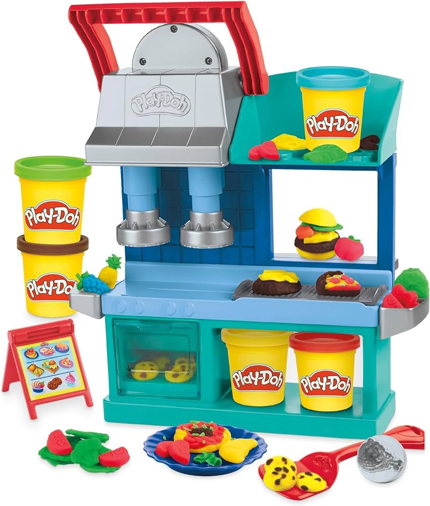 Play-Doh Kitchen Creations Busy Chef's Restaurant Playset, 2-Sided Play Kitchen Set, Preschool Co... | Amazon (US)