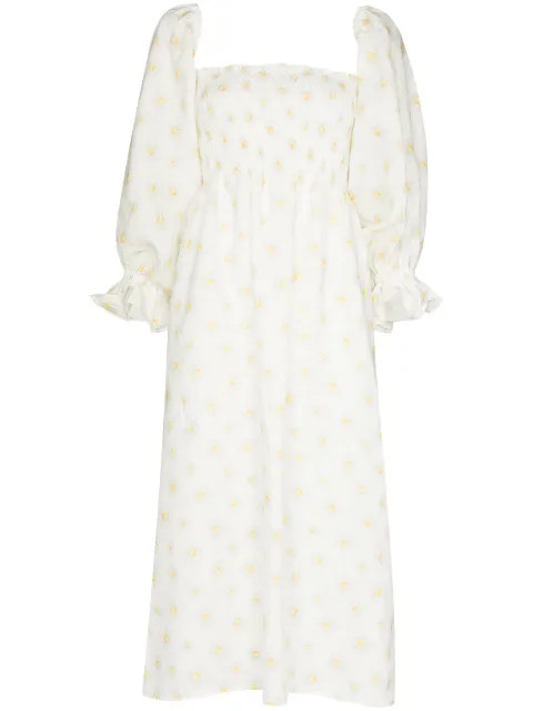 Atlanta daisy-print midi dress | Farfetch (US)