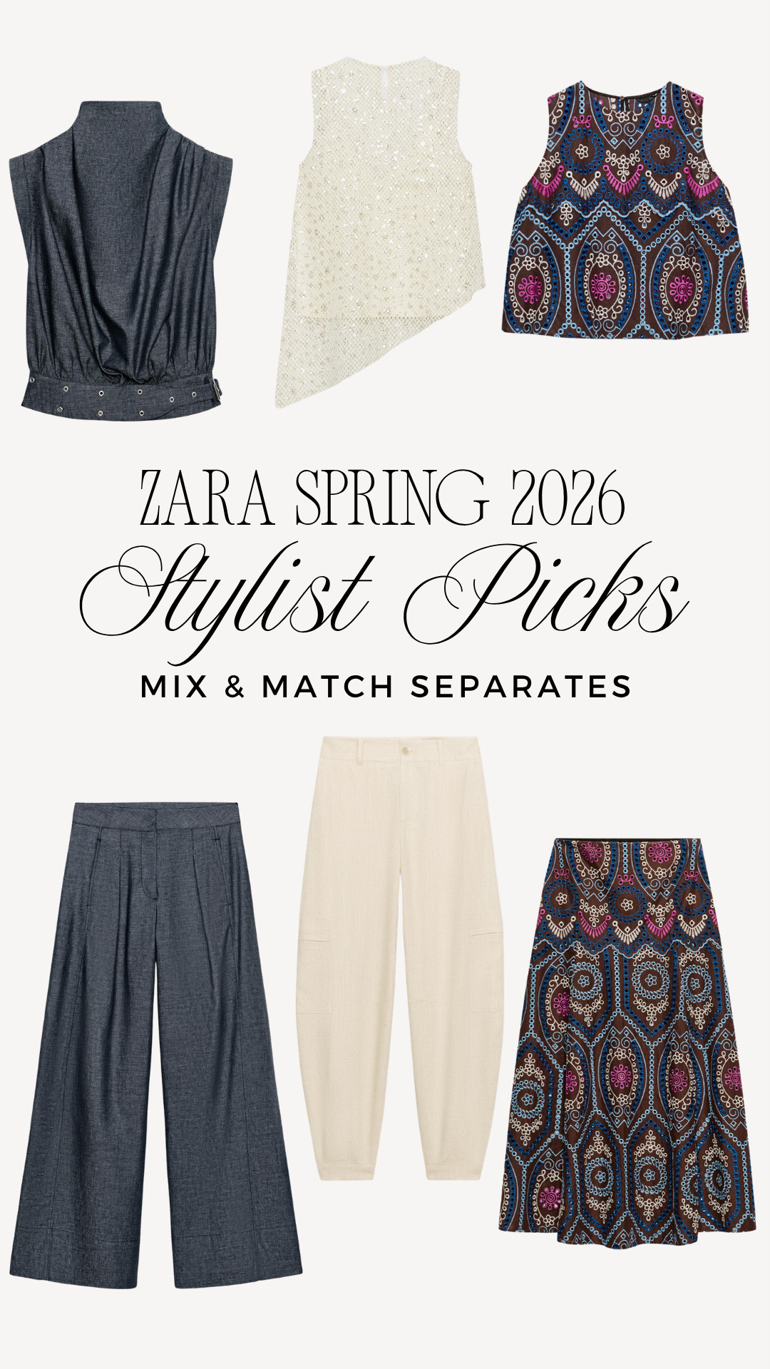 My favorite Zara separates that coordinate together but sell individually. I love building effortless spring outfits around pieces like these. Co-ord Style • Mix and Match Outfits • Zara Spring 

 #LTKSeasonal #LTKOver40