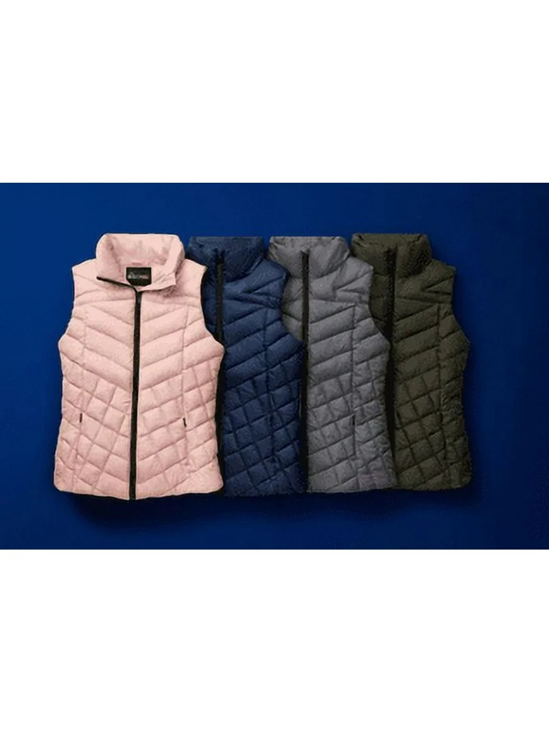 Big Chill Women's Chevron Quilted Puffer Vest, Midweight, Sizes S-3X | Walmart (US)