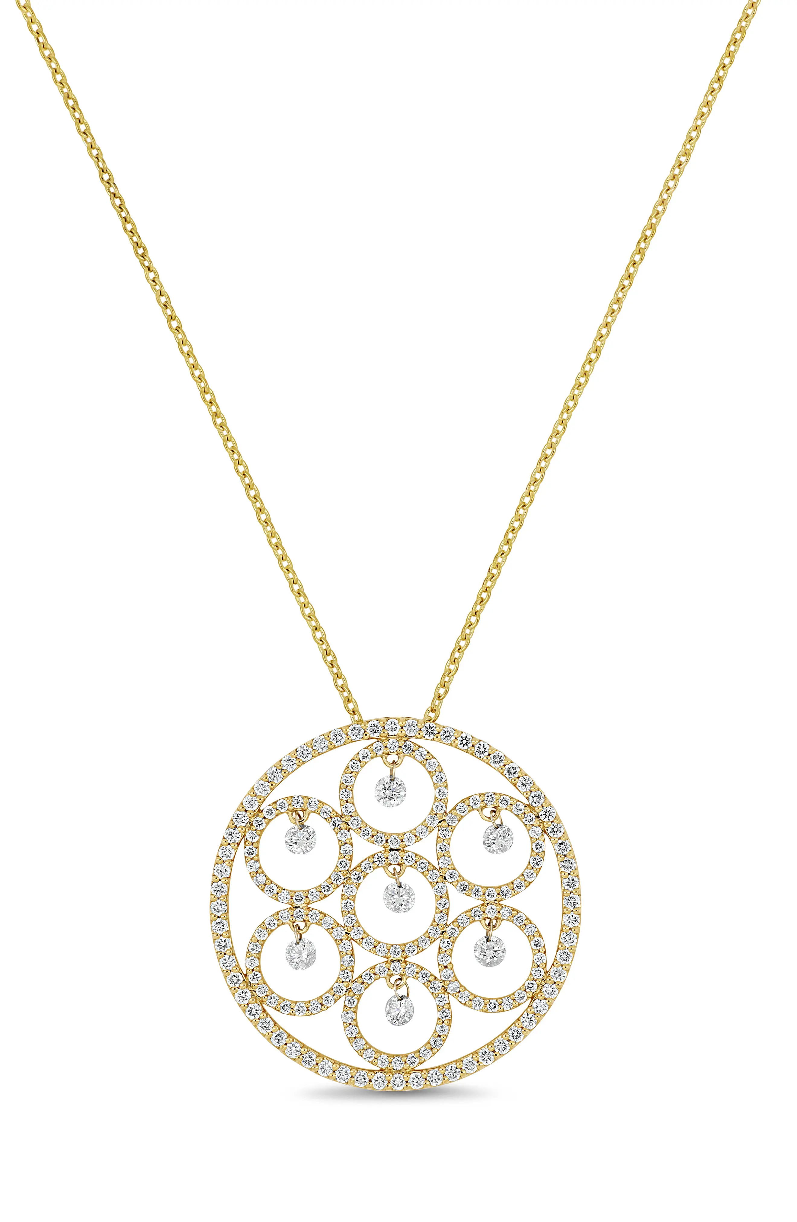18K Gold Liora Natural Dancing Diamond Medallion Pendant Necklace (Women) | Nordstrom | Nordstrom