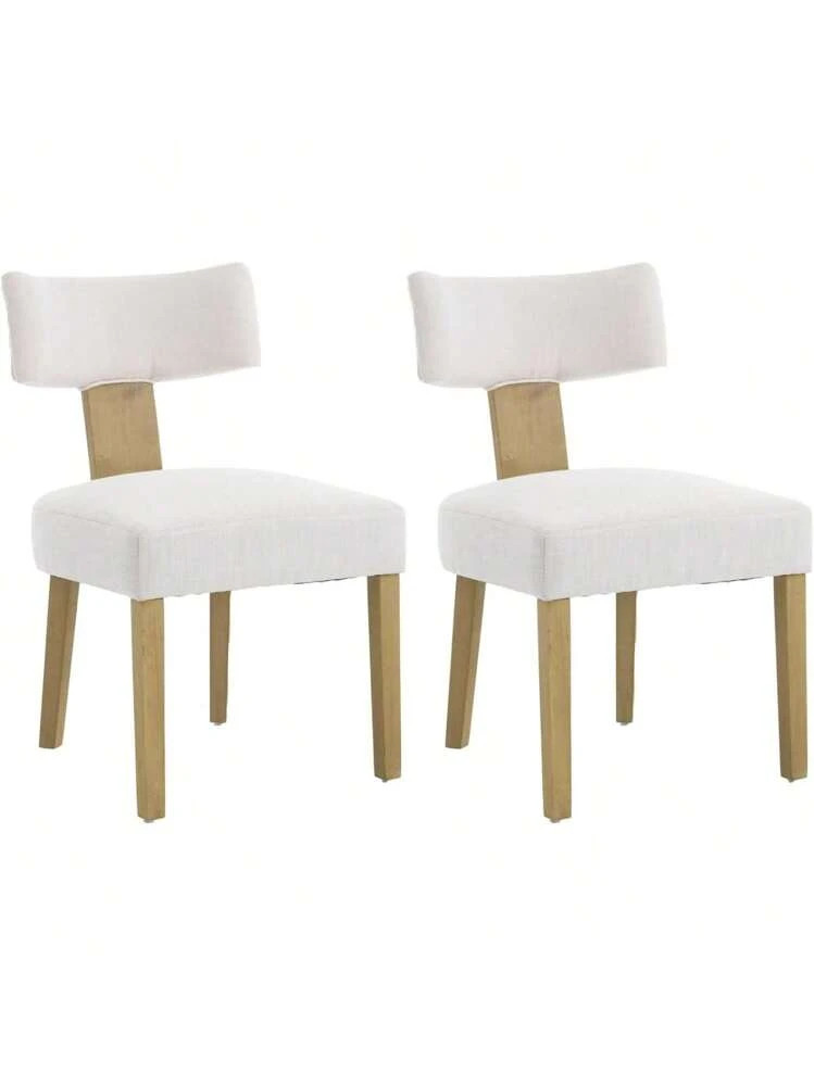 Sillas de comedor de tela de lino, sillas tapizadas para cocina y comedor con adorno de tachuelas... | SHEIN