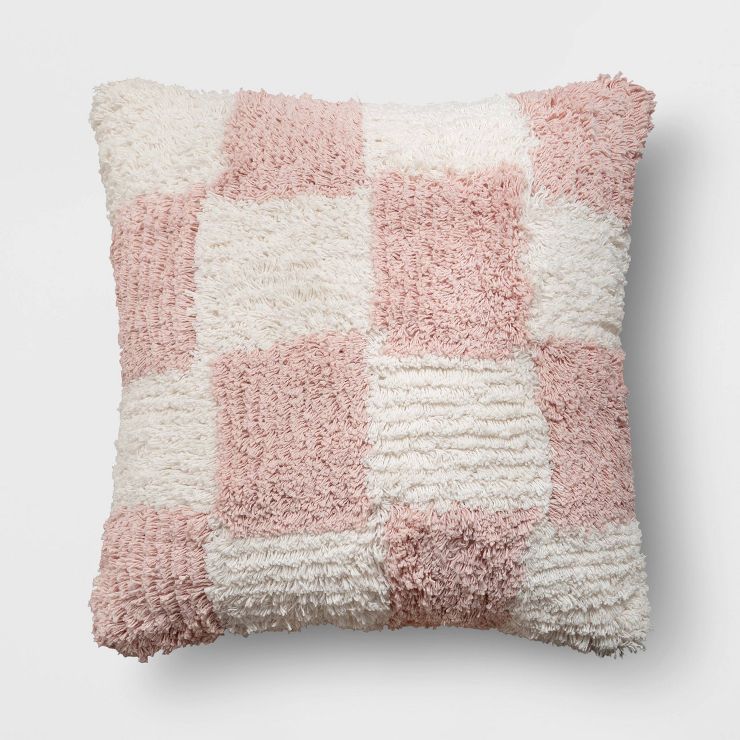 Tufted Checkerboard Cotton Square Throw Pillow - Room Essentials™ | Target