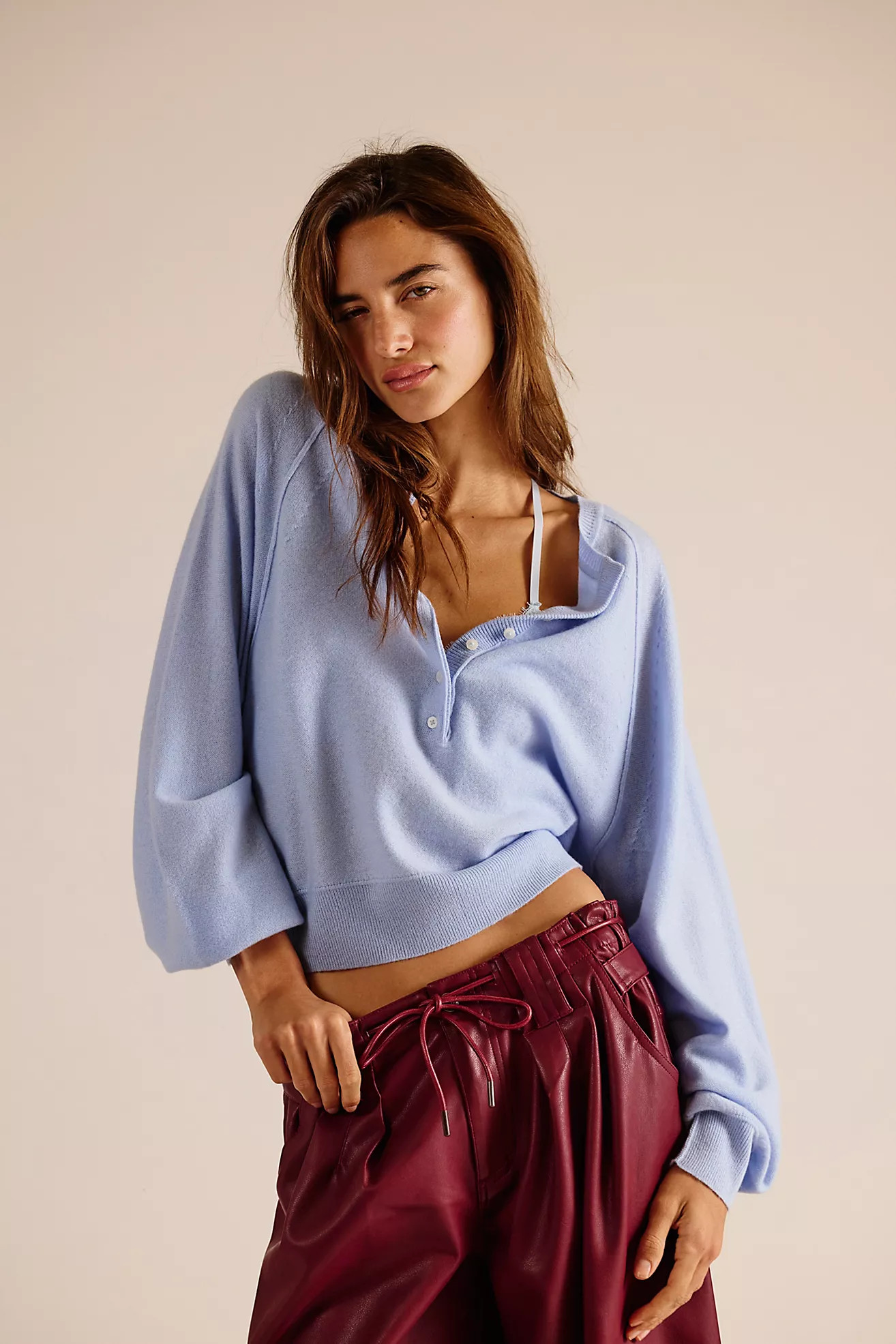 Porta Cashmere Henley Sweater | Free People (Global - UK&FR Excluded)
