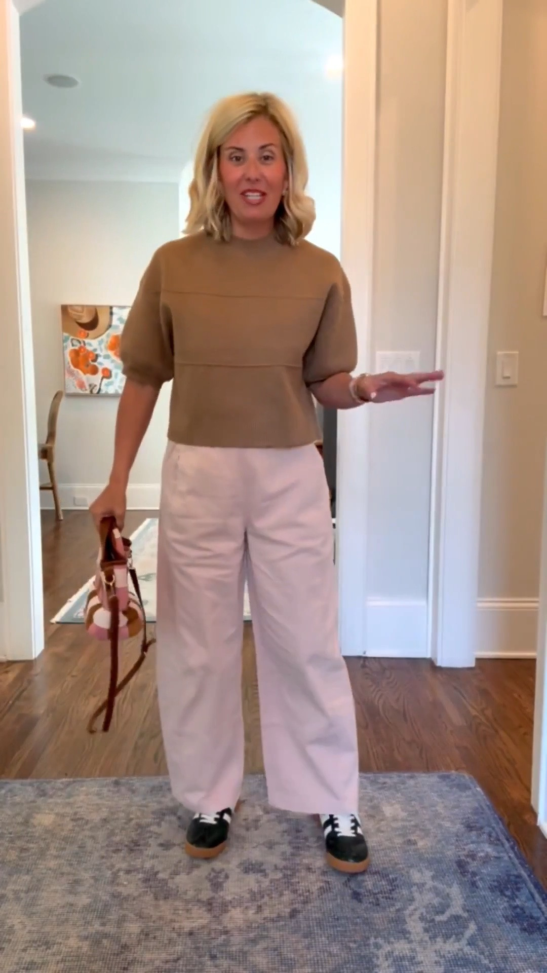 My new favorite top from Anthro paired with the ever so popular Izzie pants! 
Top - xs
Pants - small petite 
Sneakers - 8 tts 

#LTKPetite #LTKOver40 #LTKSeasonal