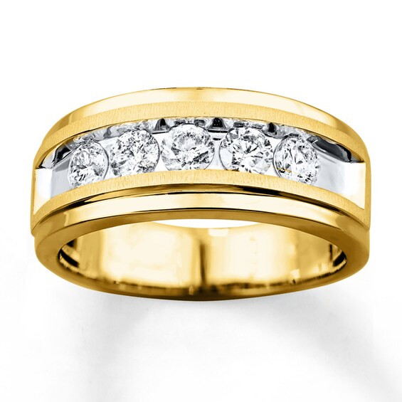 Men's Diamond Ring 1 ct tw Round-cut 10K Yellow Gold | Kay Jewelers