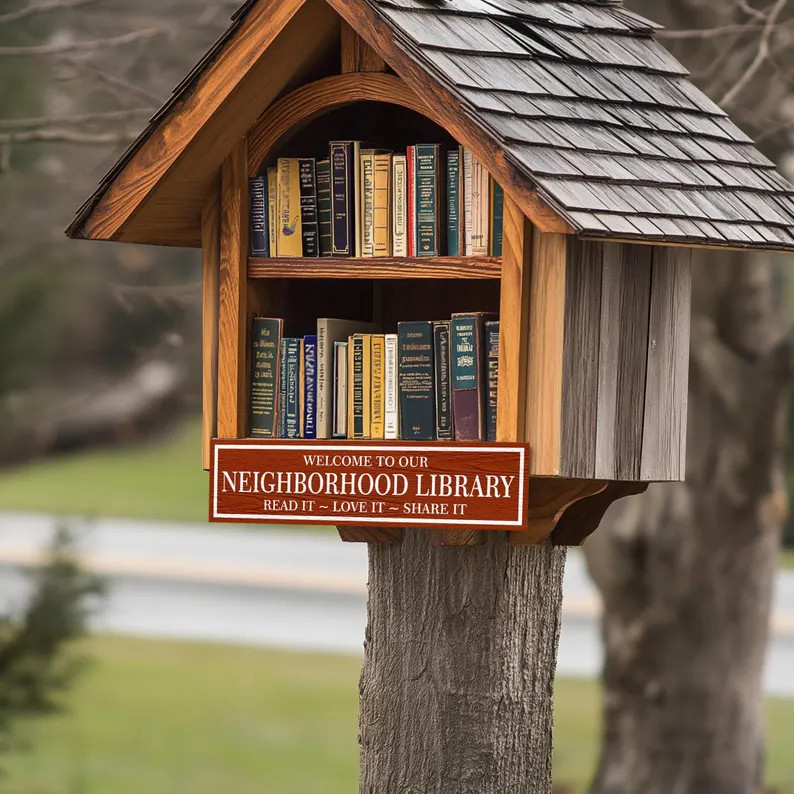 Personalized Free Library Sign: Weatherproof Book Exchange Decor | Etsy (Global)