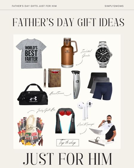 Not sure what to get Dad this Father’s Day? Get him a gift that’s just for him like a funny t-shirt or underwear. A new watch or wallet are perfect gifts. If Dad likes to stay for a new gym bag is a great gift. Help dad relax and look his best with a neck massager, beard trimmer and beard cape. AirPods are always popular and great for a Dad on the go. Or get Dad a jerky gift box and an insulated growler to keep his favorite beverage chilled. 

#LTKStyleTip #LTKMens #LTKGiftGuide