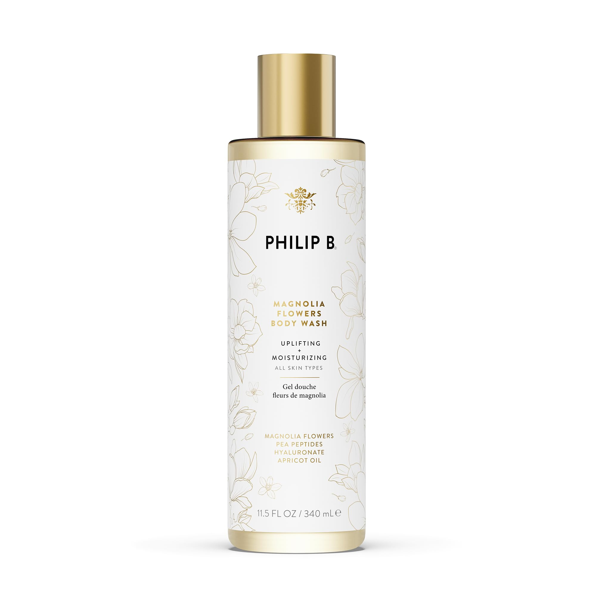 PHILIP B. Magnolia Flowers Body Wash, 11.5 Fl Oz - With Coconut Water, Pea Peptides and Hyaluronate, Uplifting + Moisturizing Daily Gel Cleanser | Amazon (US)