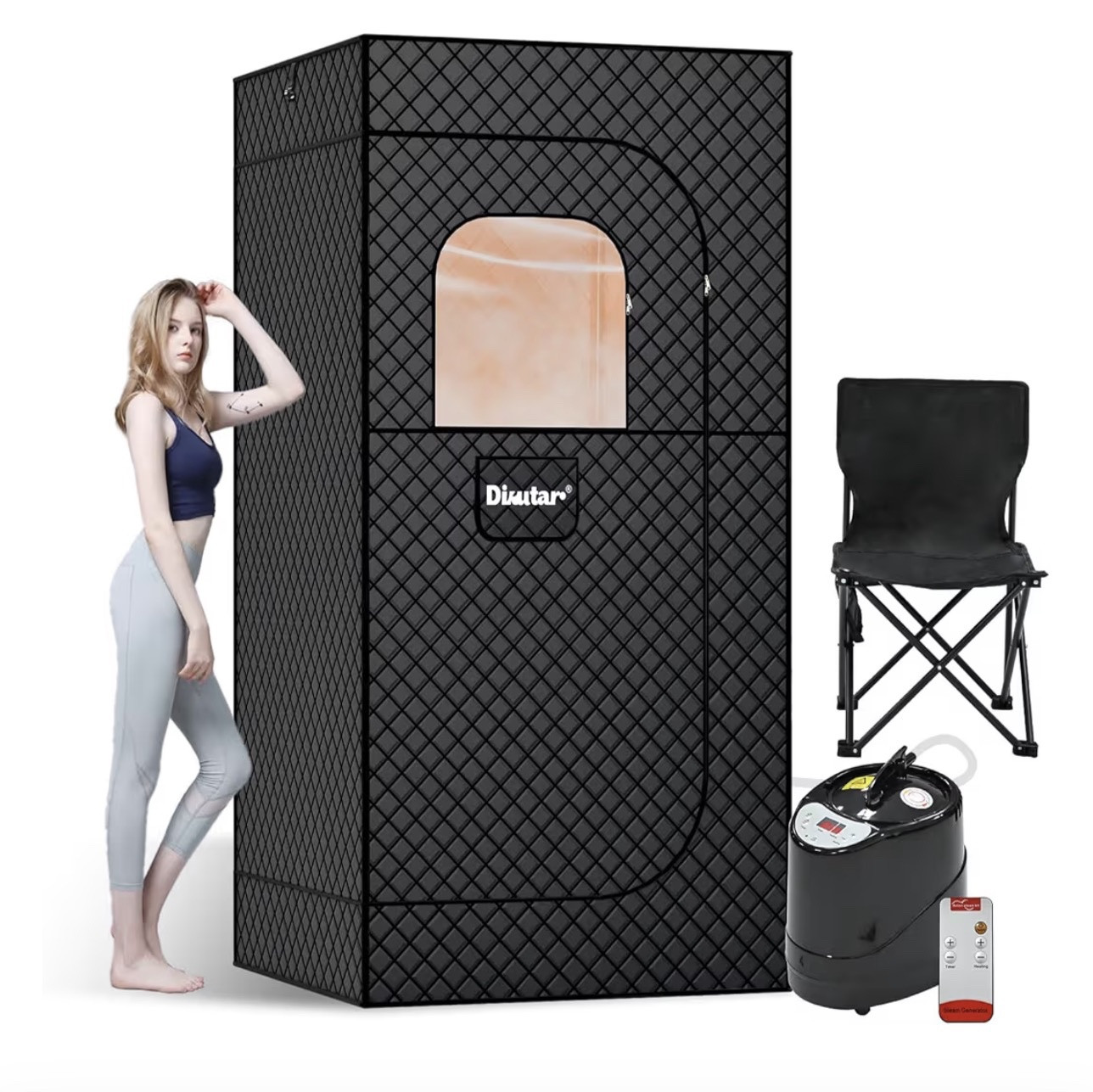 Sauna Box - Portable Sauna for Home with Upgraded 3L 1500W Steamer, Folding Chair and Non-Slip Mat for Relaxation Spa, 5-Layer Waterproof and Insulated Steam Tent, 3x3x6ft, Larger (Black)

#LTKHome #LTKActive #LTKselfcare