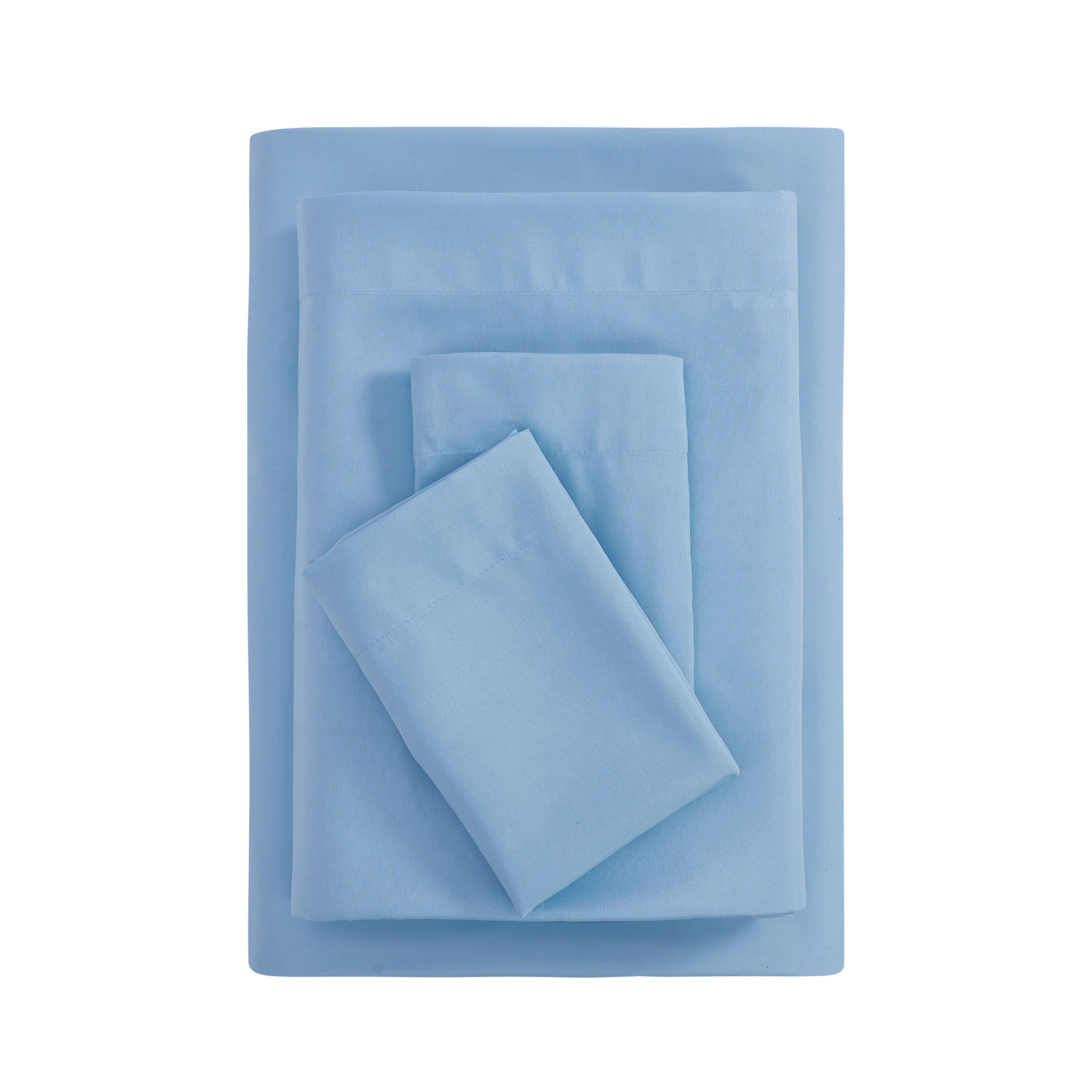 Mainstays Basic Value Microfiber Bed Sheet Set, Light Blue, Queen, 4 Piece | Walmart (US)