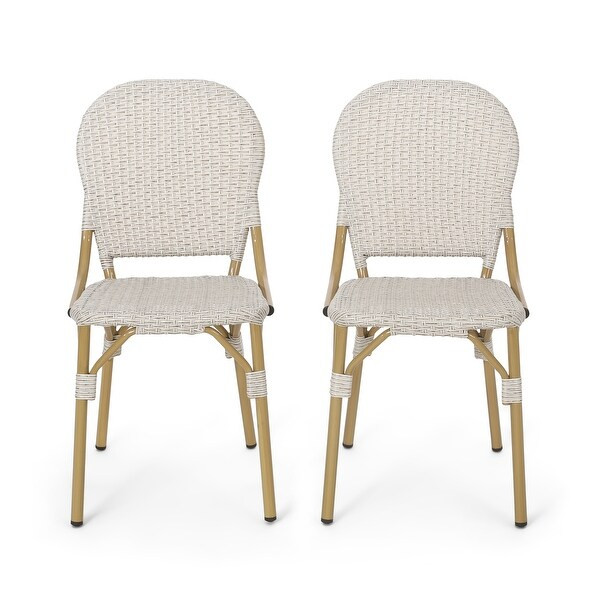 Arthur Outdoor Aluminum French Bistro Chairs (Set of 2) by Christopher Knight Home - 17.75" L x 2... | Bed Bath & Beyond