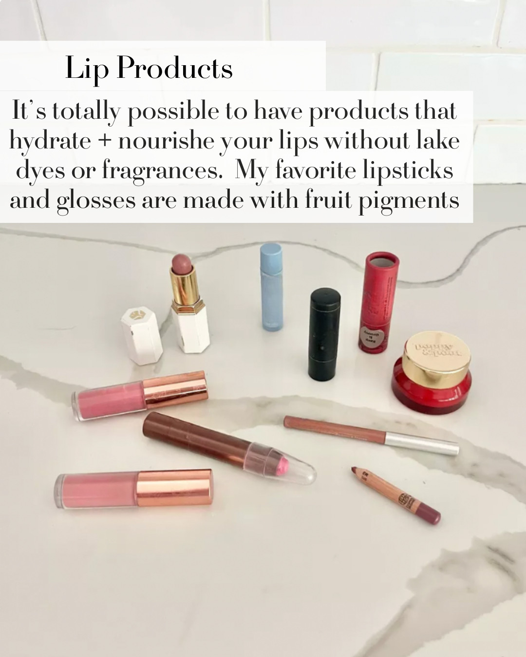 My fave clean beauty products for lips! 👉🏼 100% pure is one of my favorite brands. Overall, their ingredients are super clean. 👉🏼 mineral fusion lip crayons are great for quick color on the go 👉🏼 the poppy and pout lip scrub is a great sugar scrub for exfoliating, dry skin, I use this a lot in the winter, especially when my skin is super dry 👉🏼 Dr Bronners lip balm and the Truvani chapstick are some of the only ones that don’t contain sunflower oil! Very clean ingredients 👉🏼 zuzu luxe makes great lipliners and eyeshadows 👉🏼 my favorite lipliner is from Baims Organic Cosmetics, color is Hibiscus (can’t link but available online) 👉🏼 saint cosmetics makes great lipsticks (the white tube) I can’t link but they are available online 

 

#LTKFindsUnder100 #LTKStyleTip #LTKBeauty