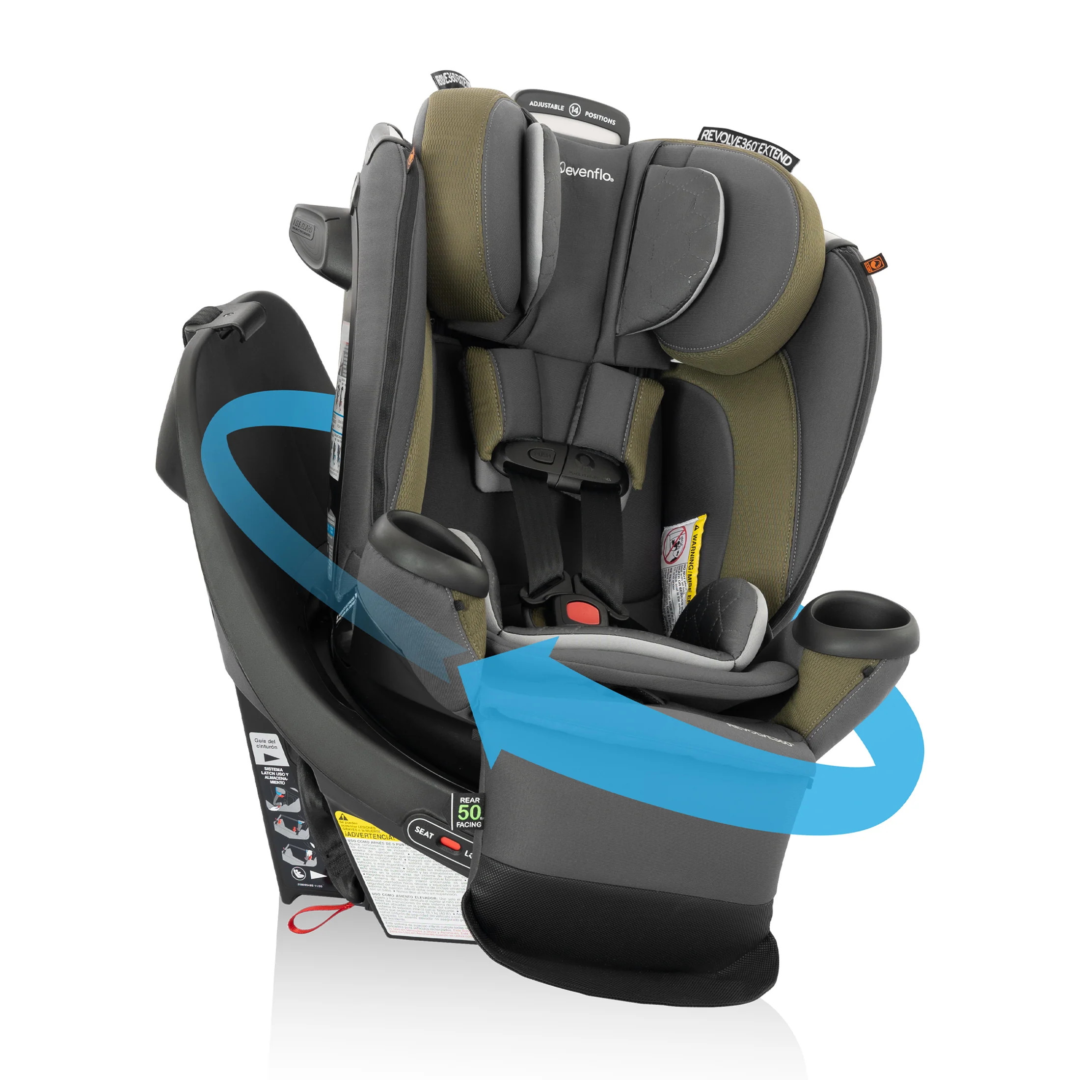 Revolve360 Extend Rotating Convertible Car Seat with Quick Clean Cover | Evenflo\u00ae Official S... | Evenflo Company
