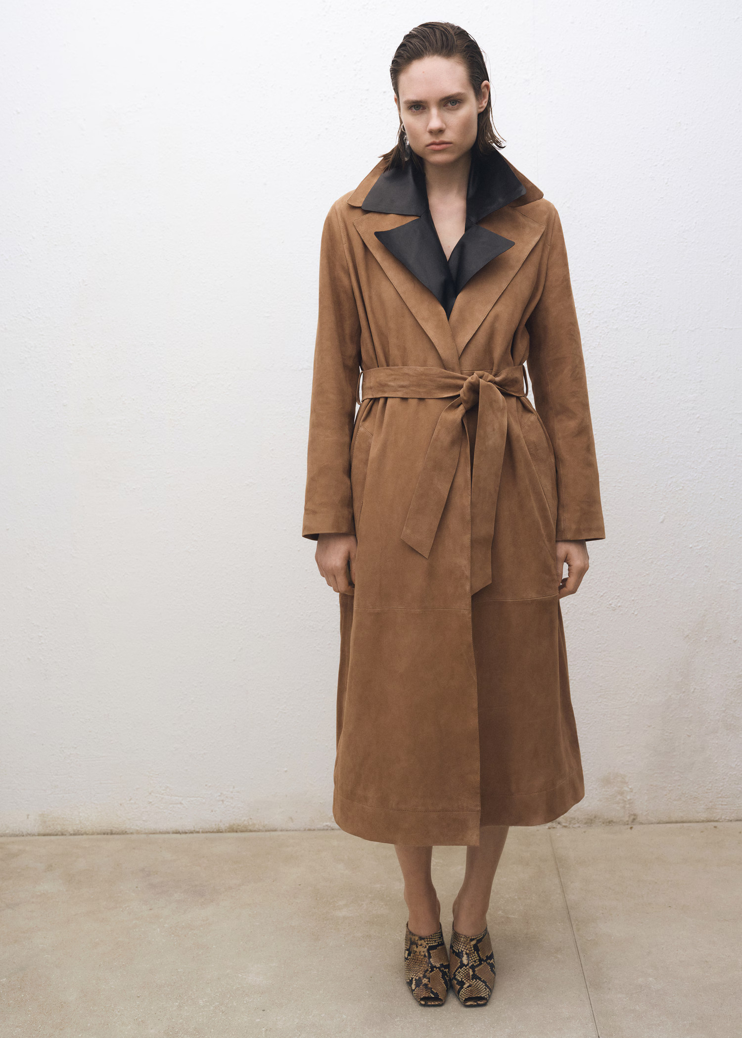 Belted suede trench coat | Mango (US/MX/AU)