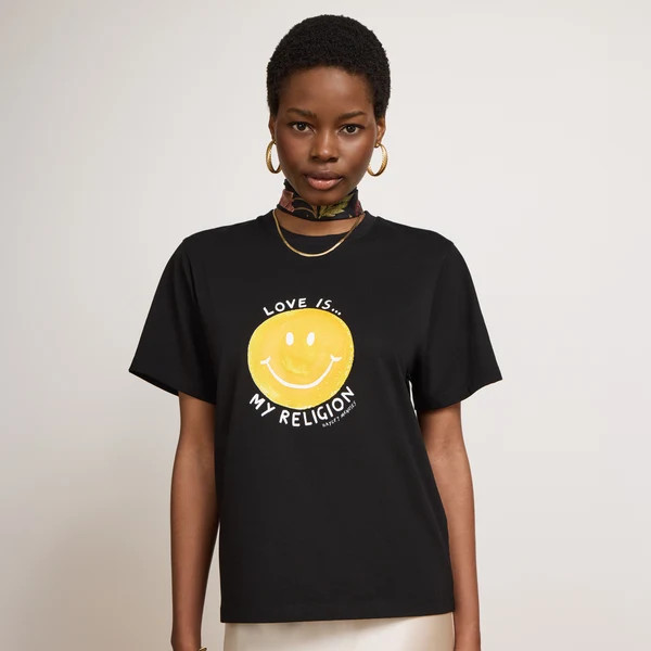 Smiley Love T-Shirt Black | Hayley Menzies EU