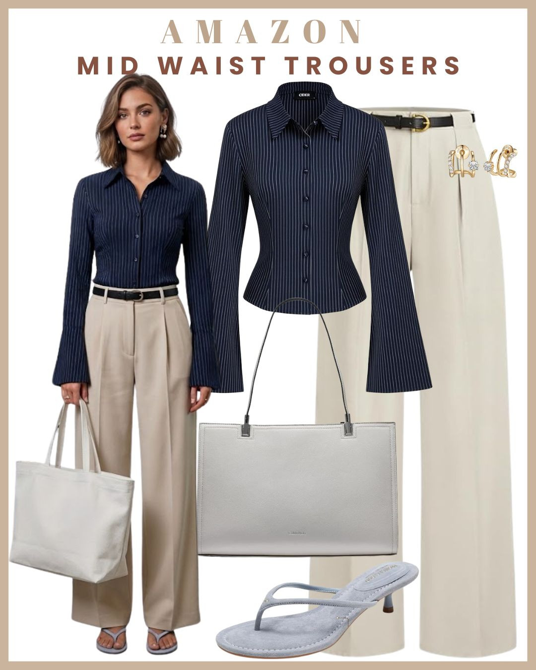 One pair of mid-waist trousers, three effortless outfits ✨🤎

Styled these mid-waist trousers in 3 different ways to show just how versatile they are for work and everyday wear 🙌

💚 With a green top for a fresh, sophisticated look that's perfect for the office or lunch meetings
🤍 With a turtleneck top for a timeless, polished outfit that never goes out of style
💙 With a navy striped top for a classic French-inspired look that's effortlessly chic

One pair of trousers, endless styling possibilities — the perfect staple for a capsule wardrobe 

 #LTKgrwm #LTKootd #LTKPetite