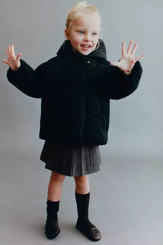 DOUBLE-BREASTED HOODED COAT WITH BOWS | Zara UK