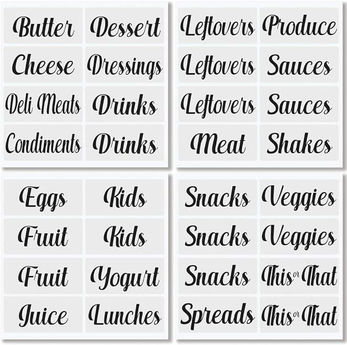 mDesign Fridge Storage Organizer Identification Labels - 32 Count - for Refrigerator Bins - Black | Amazon (US)