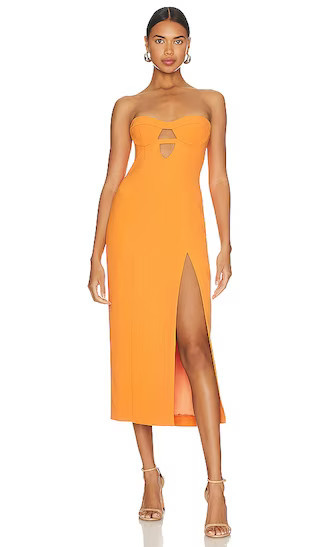 Brisa Midi Dress in Orange Fizz | Orange Midi Dress | Spring Midi Dress | Dress Spring Outfits | Revolve Clothing (Global)