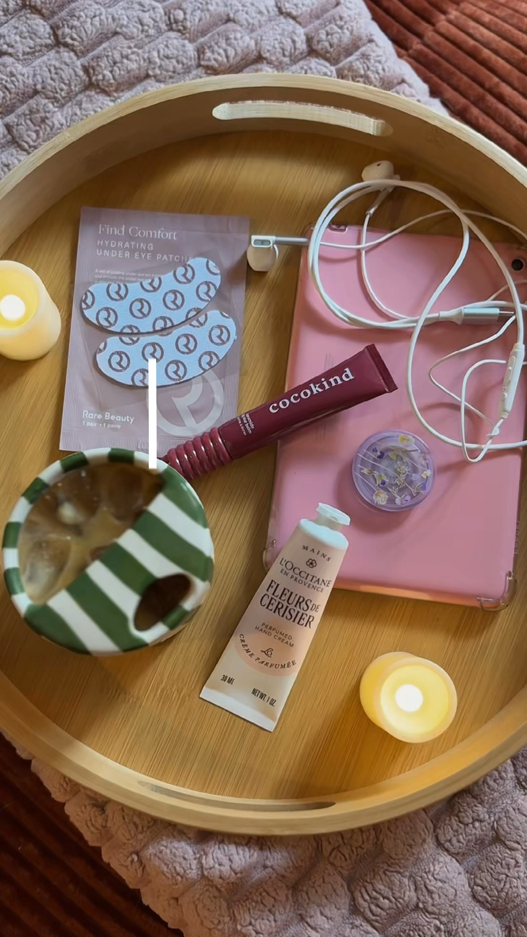 Morning lineup
Rare Beauty 
CoCoKind
L’Occitane
Amazon Kindle