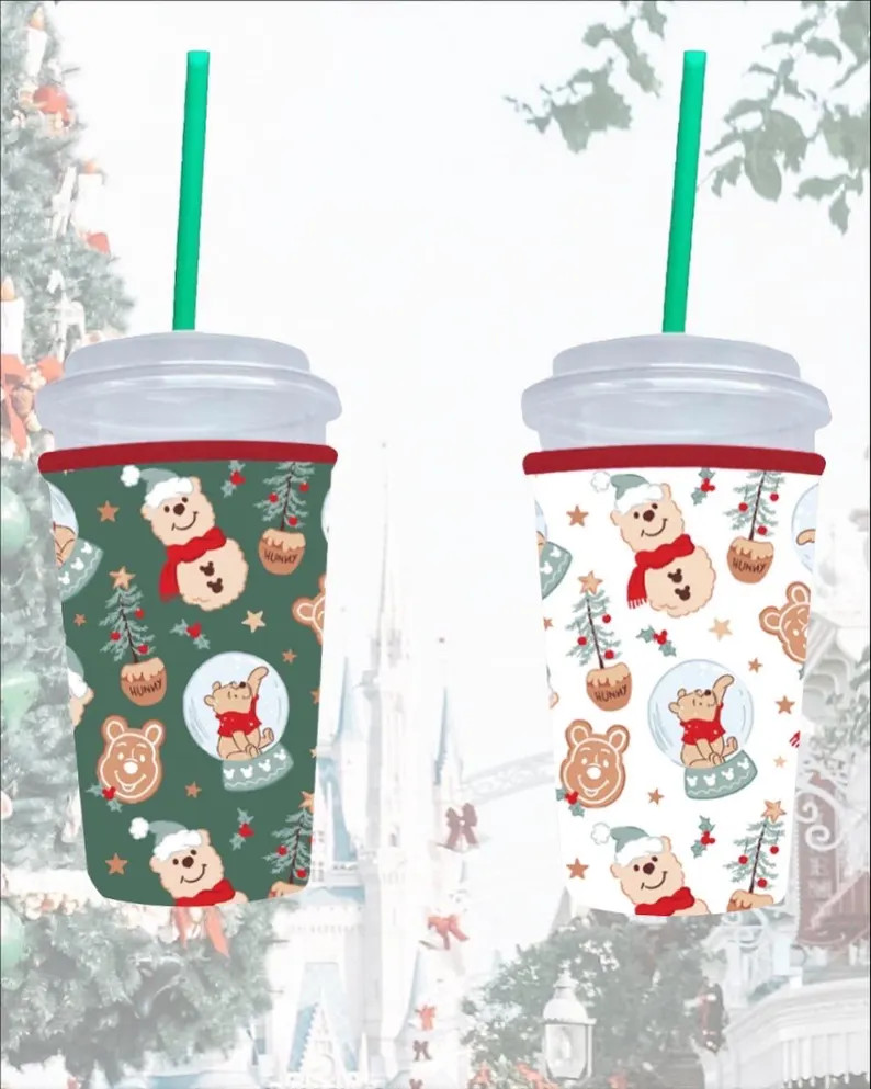 Beary Merry Coffee Cup Sleeve | Christmas Theme Park Coozie - Etsy | Etsy (US)