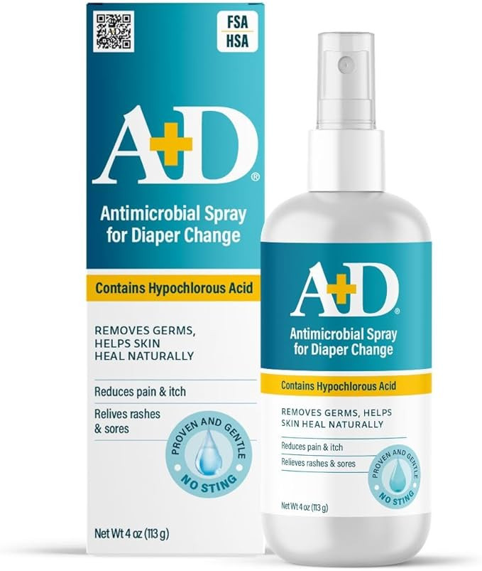 A+D Antimicrobial Hydrogel Spray with Hypochlorous Acid Spray for Skin, 4oz | Amazon (US)