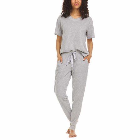 Flora Nikrooz Ladies French Terry 3-piece Lounge Set Jogger Pant and Shorts J21 (Gray Large) | Walmart (US)