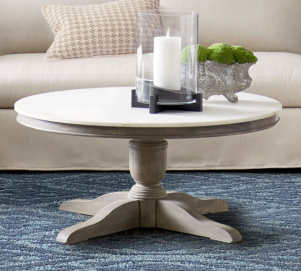 Alexandra Round Marble Coffee Table (39") | Pottery Barn (US)