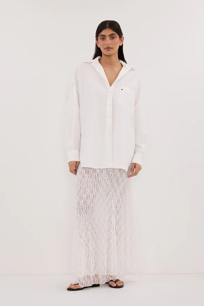 RHEA WHITE COTTON SHIRT | DISSH