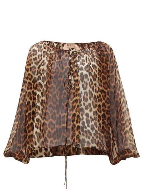 No. 21 - Leopard-print Silk Blouse - Womens - Leopard | Matches (UK)